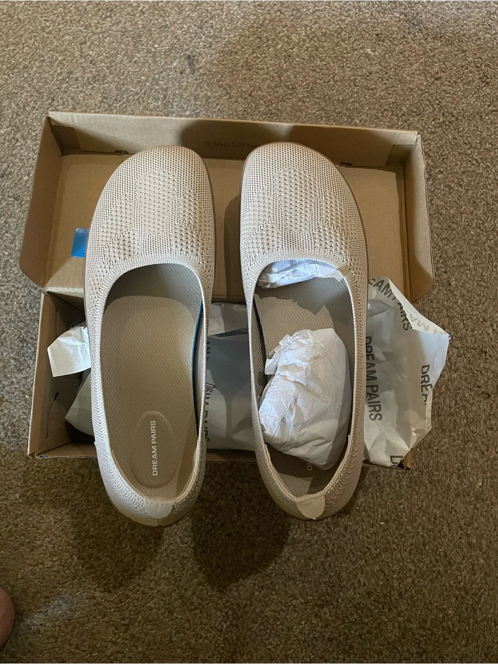 Dream Pairs Ballet Flats Women’s Size 11 - Nude Beige Wide Toe Arch Support